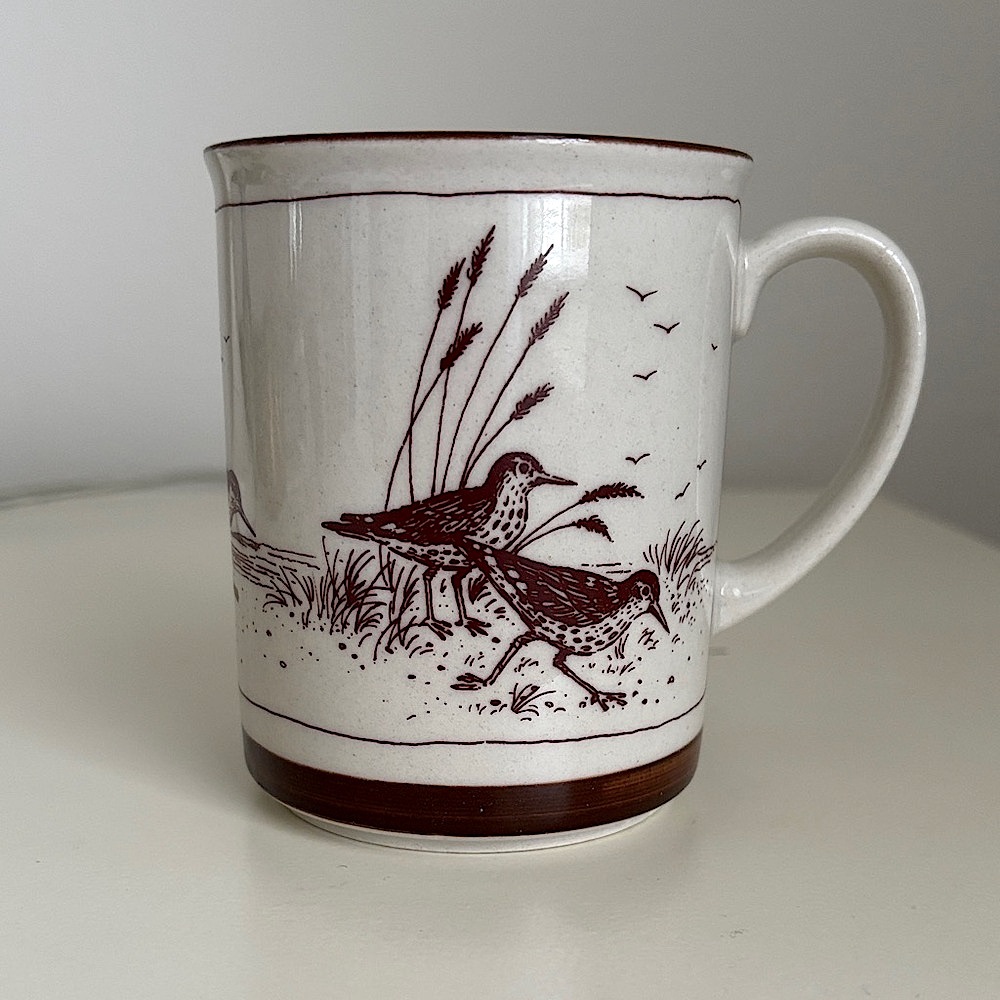 Vintage Sandpiper beach sand shore dunes Down East Crafts Coffee Mug Ceramic